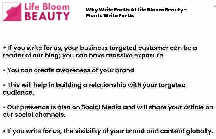 Why Write For Us At Life Bloom Beauty - Plants Write For Us