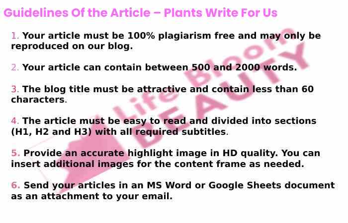 Guidelines Of the article – Plants Write For Us